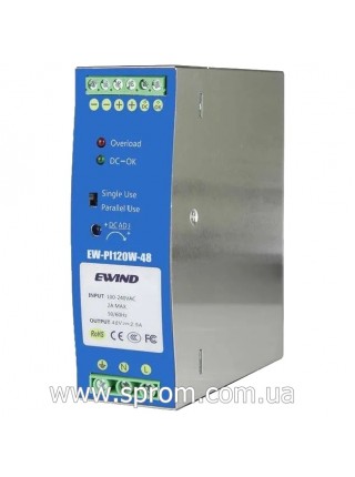 Блок живлення Ewind EW-PI120W-48 (48 В; 120 Вт) на DIN-рейку